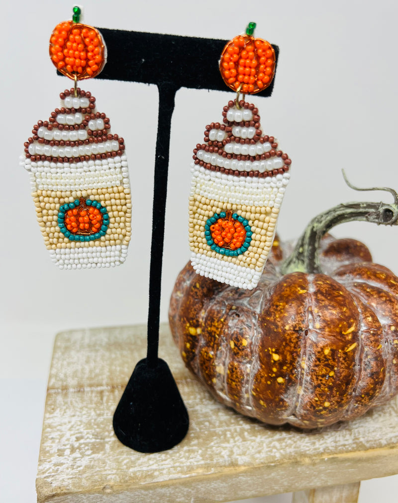 Halloween Earrings-Pumpkin Latte Cup