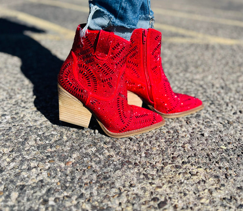 Very G Blinging Maze Red Bootie