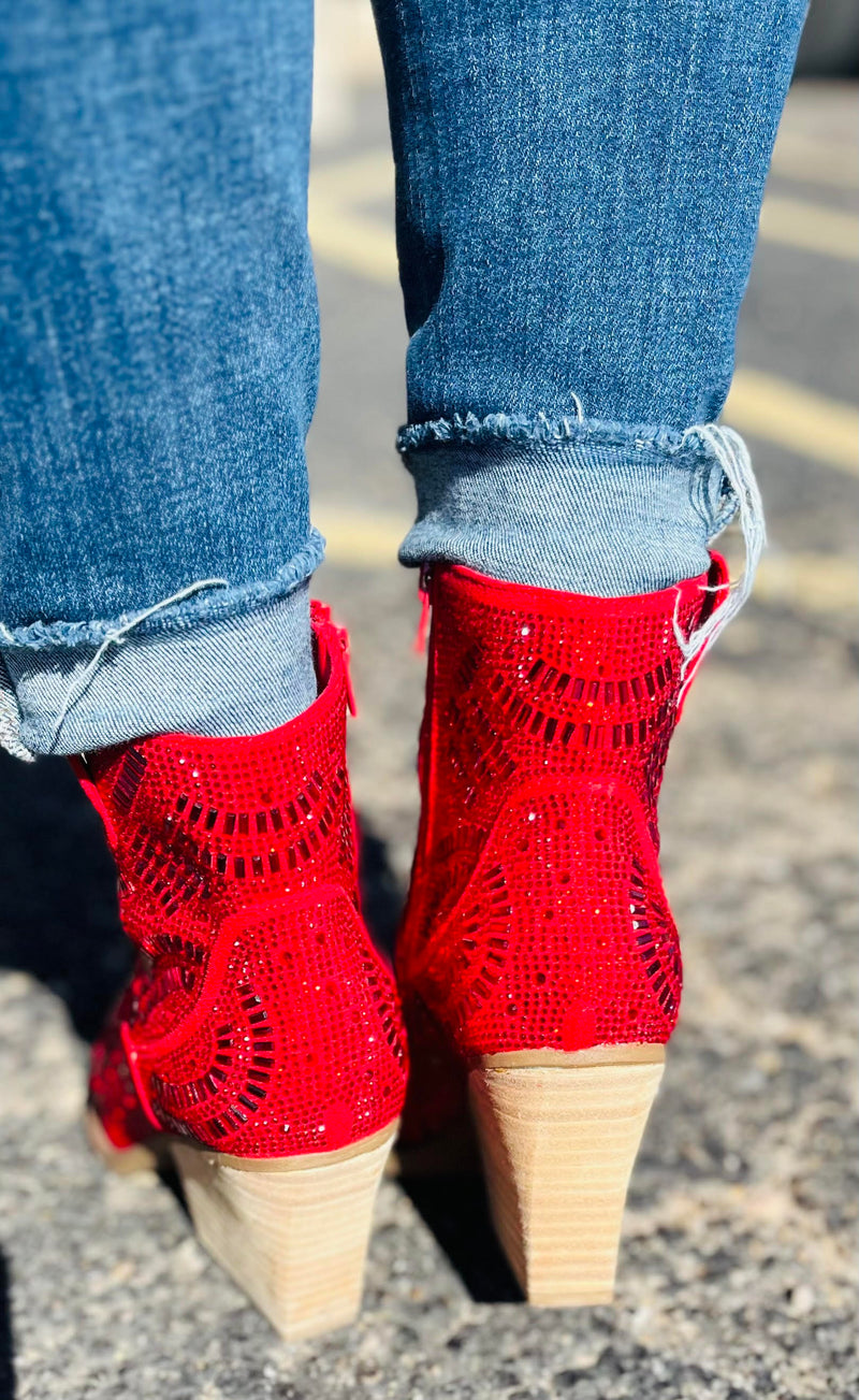 Very G Blinging Maze Red Bootie