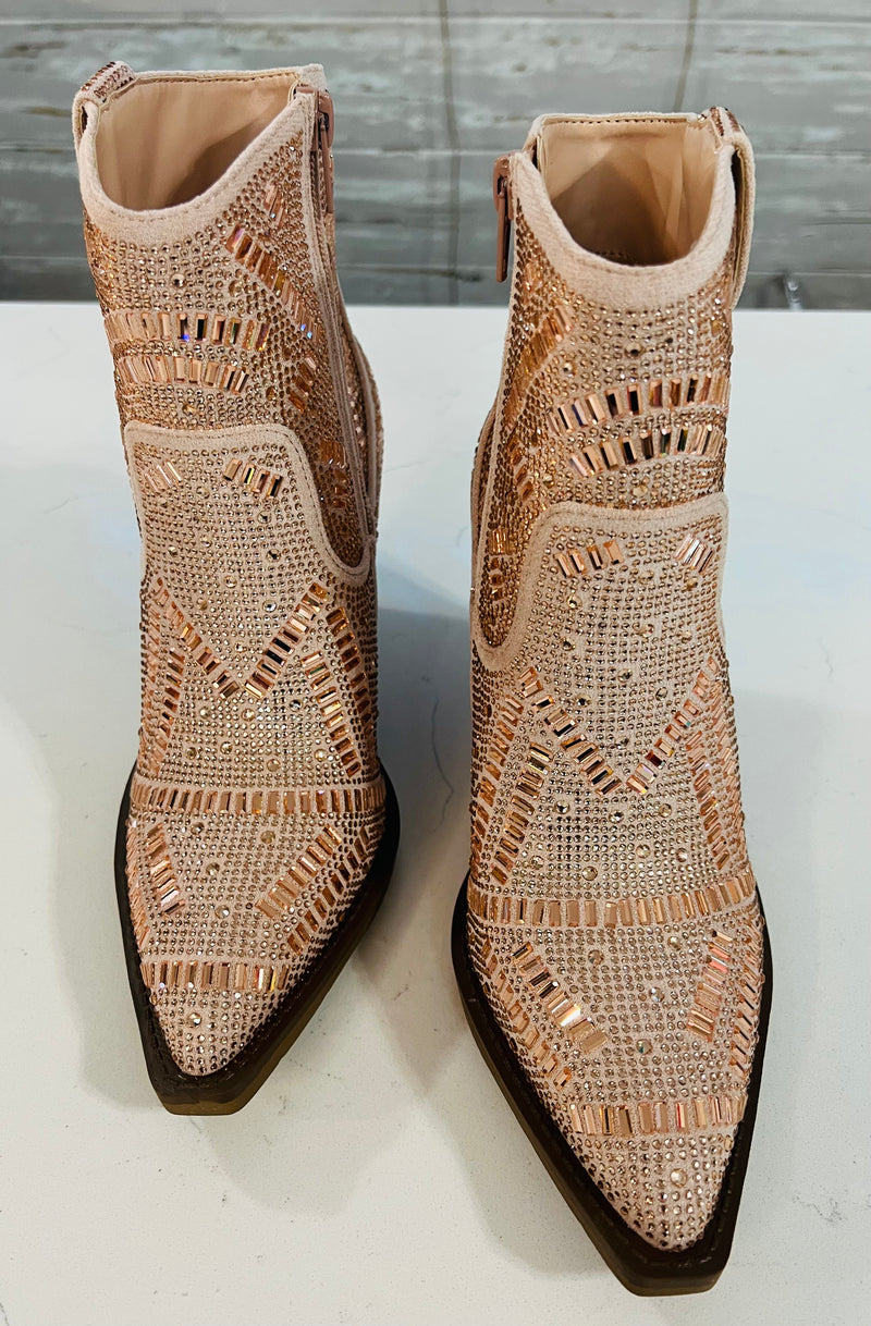 Very G Blinging Maze Rose Gold Bootie