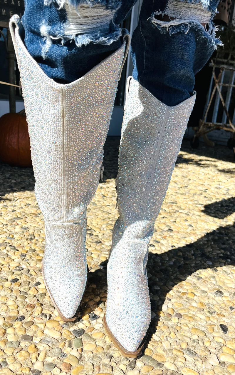 Very G Katy Silver Bling Tall Boot