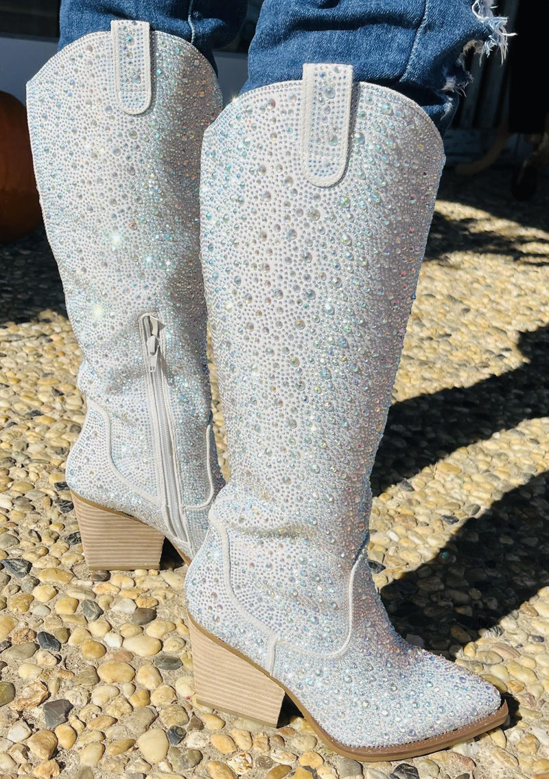 Very G Katy Silver Bling Tall Boot