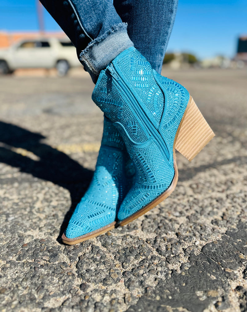 Very G Blinging Maze Turquoise Bootie