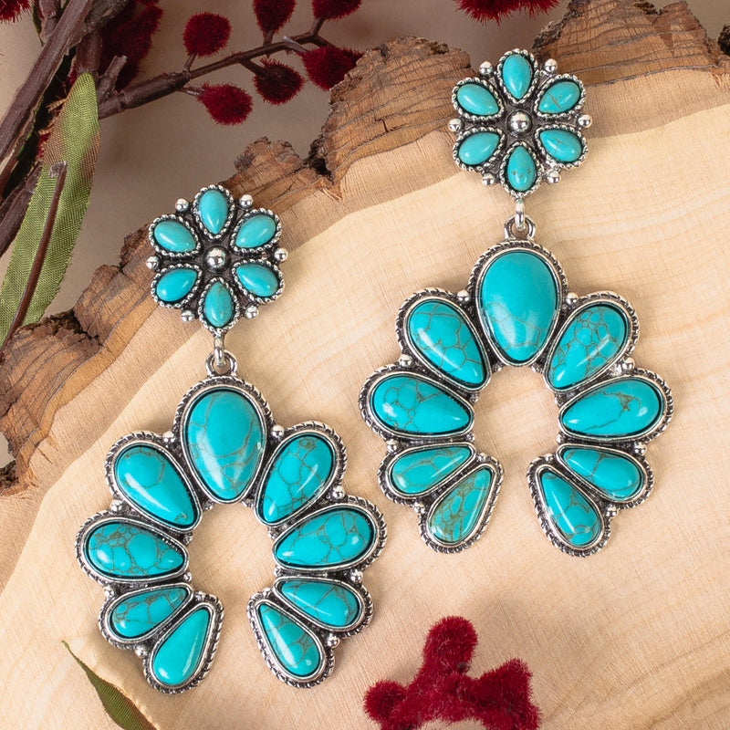 Squash Turquoise Blossom Earrings