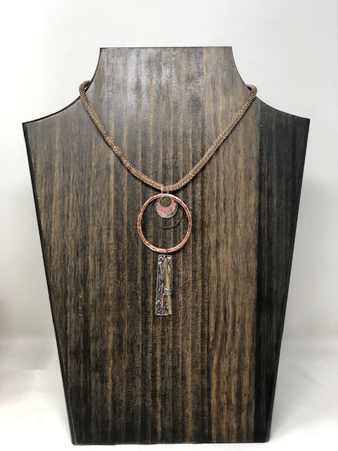 Woven Copper Necklace with Charms