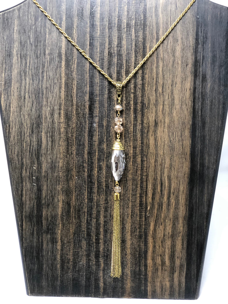 Gold Chain Drop Pendant Necklace