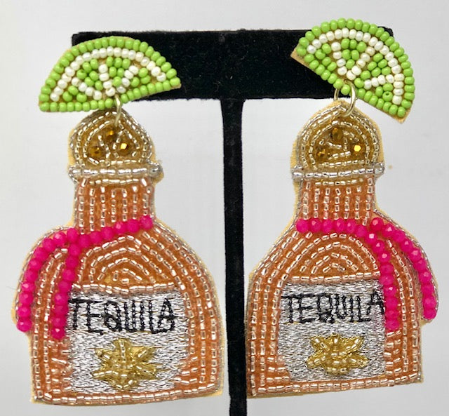 Seed Bead Earring-Tequila