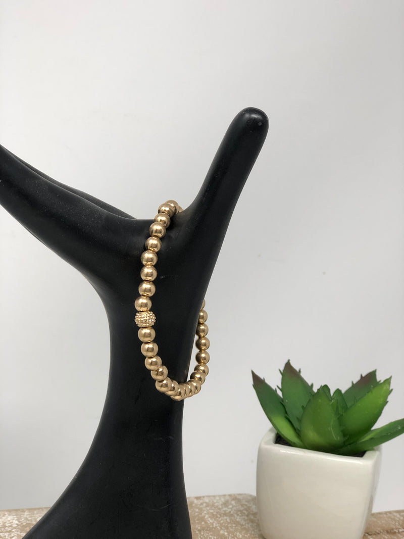 Brushed Gold/Beaded Bracelets