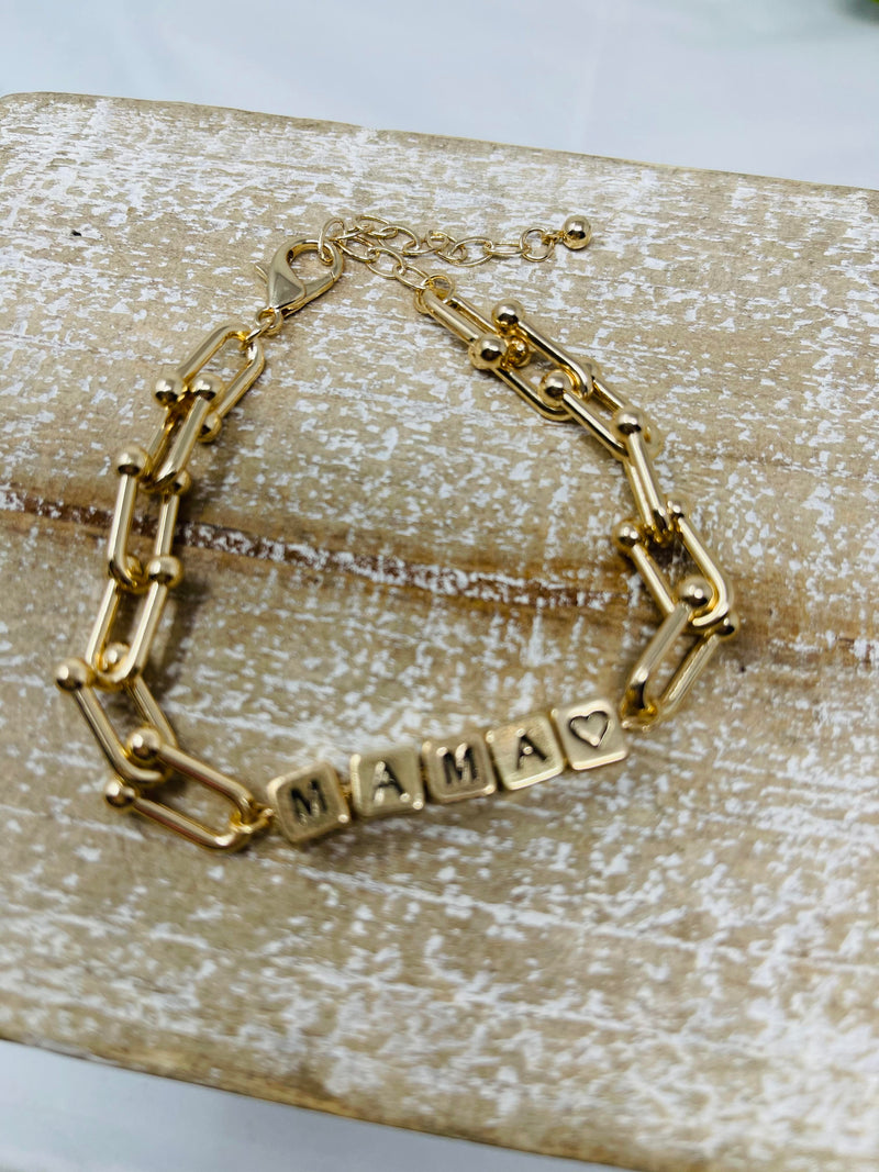 Mother's Day Bracelet-Chain & Sq