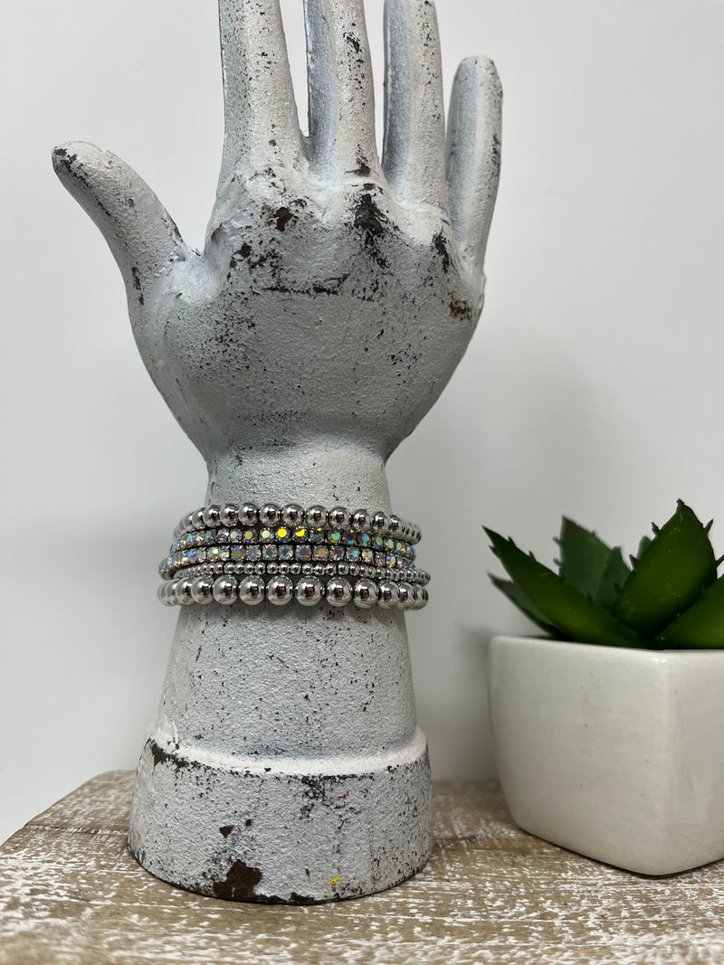 Silver Shiney/Crystal Bracelets